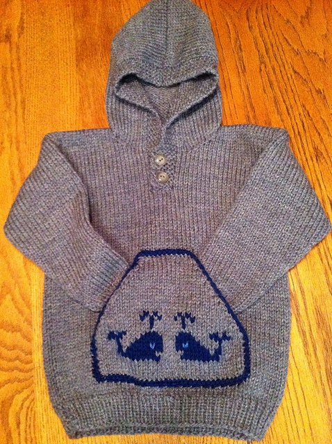Whale hooded pullover