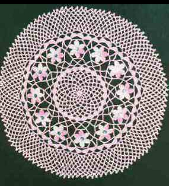 Pink Flower Doily