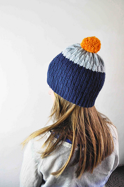 Hat and wrist warmers in wave pattern