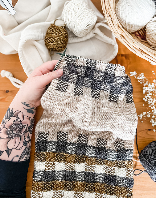 Mended Plaid Cowl