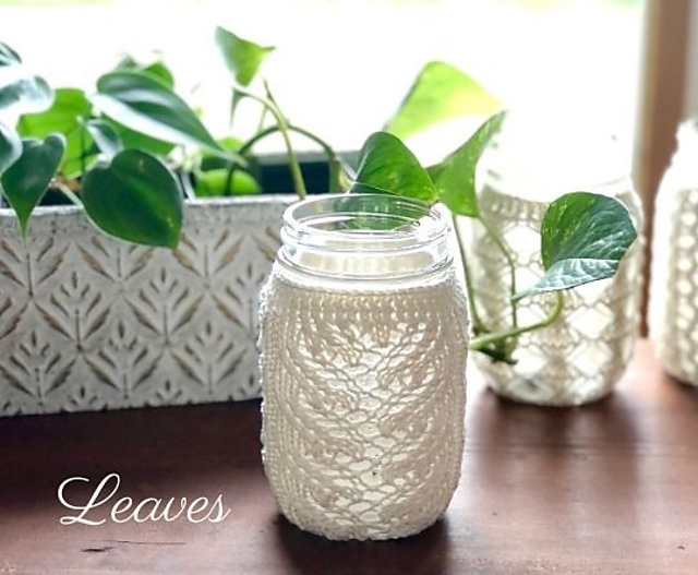 Mason Jar Cover (Leaves)