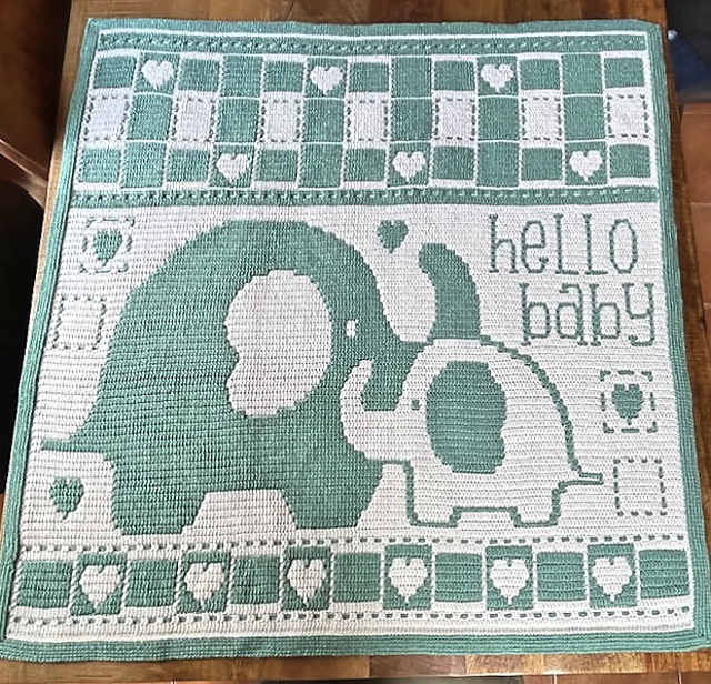 Hello Baby Ellie | Mosaic baby blanket