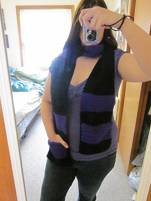 Striped Scarf with Pockets