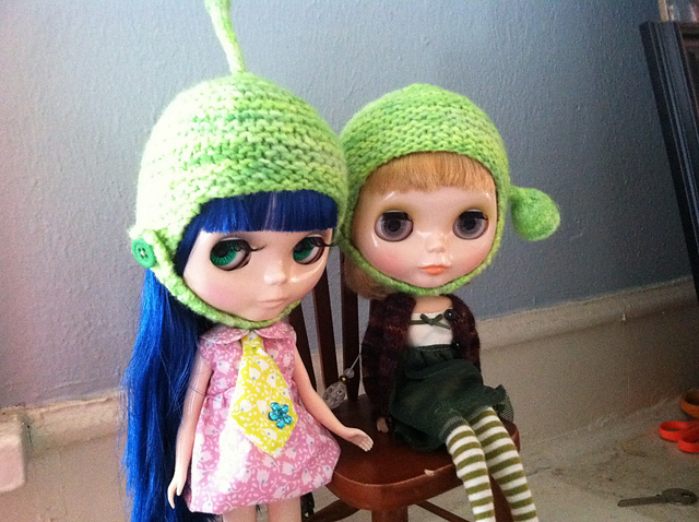 Felted Round Helmet for Blythe
