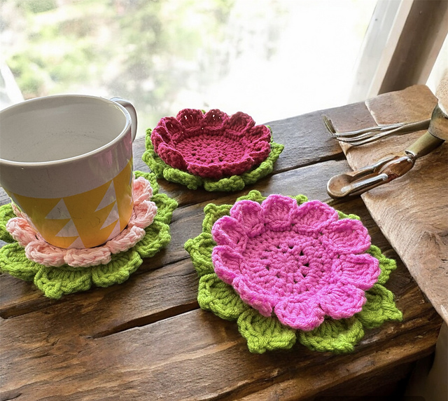 Ravelry: Blooming Flower Coaster pattern by Papari Sharma