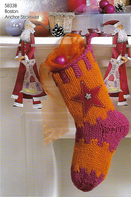 5833B Deko-Weihnachtssocke mit Stern / Star Sock