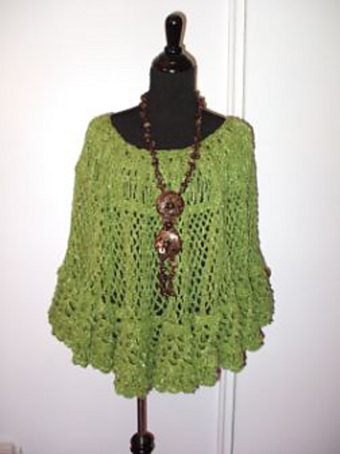 Lacy Orange Poncho