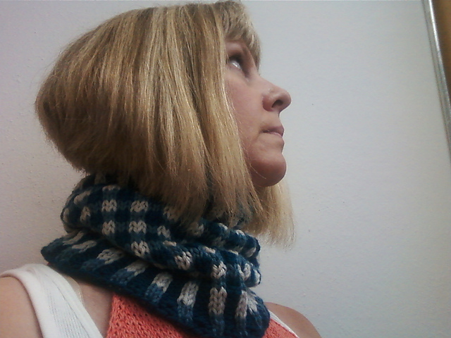 Gingham-Checked Cowl