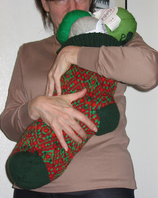 Stranded 4-Color Christmas Stocking