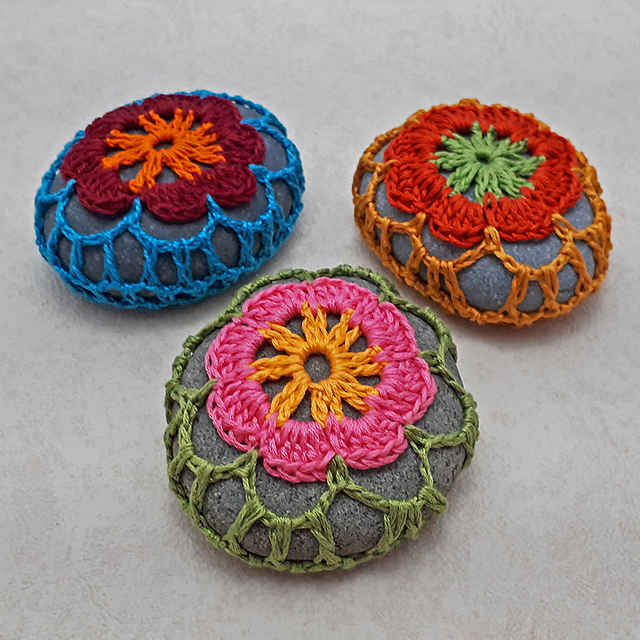 Colorful Crocheted Rocks