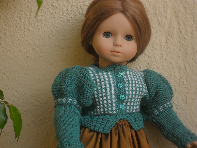 Cardigan with Gigot Sleeves for American Girl doll