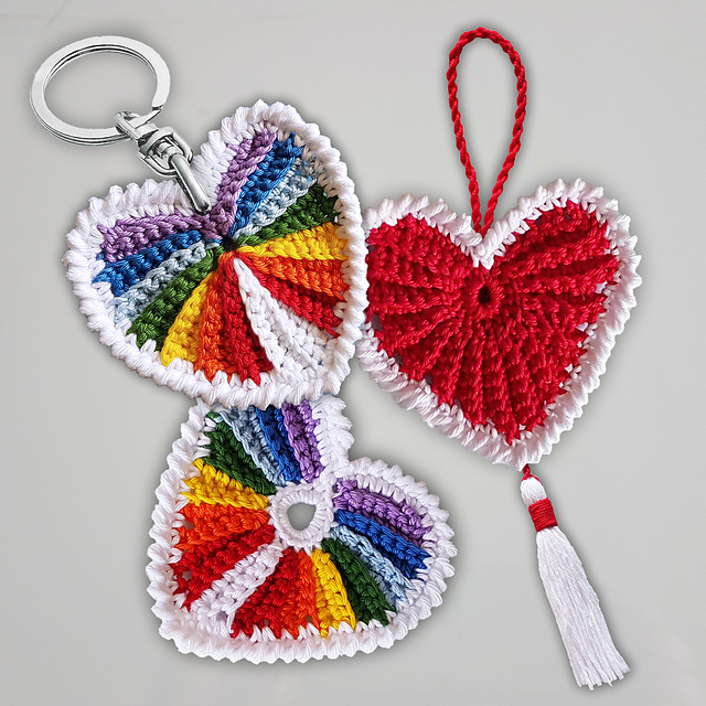 Cm Pattern Ravelry: Heart Rainbow 9 cm pattern by Pattern Mediren