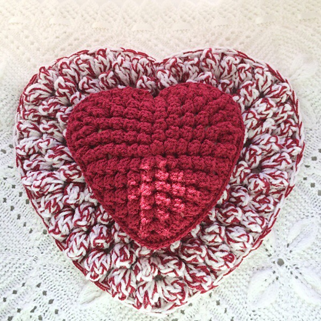 Popcorn Stitch Heart
