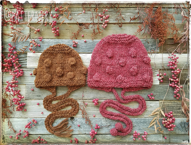 Pink Peppercorns bobble bonnet