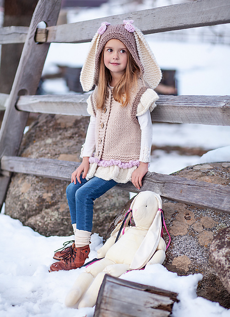 Bunny hooded vest