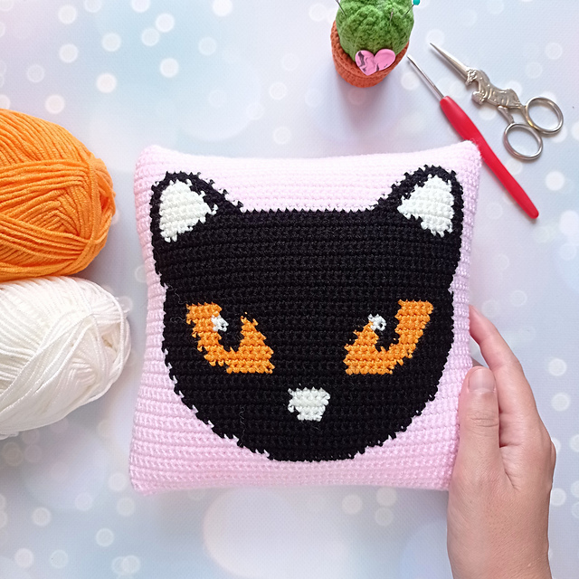 Black Cat Pillow