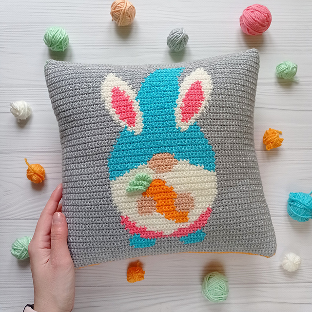 Gnome bunny pillow