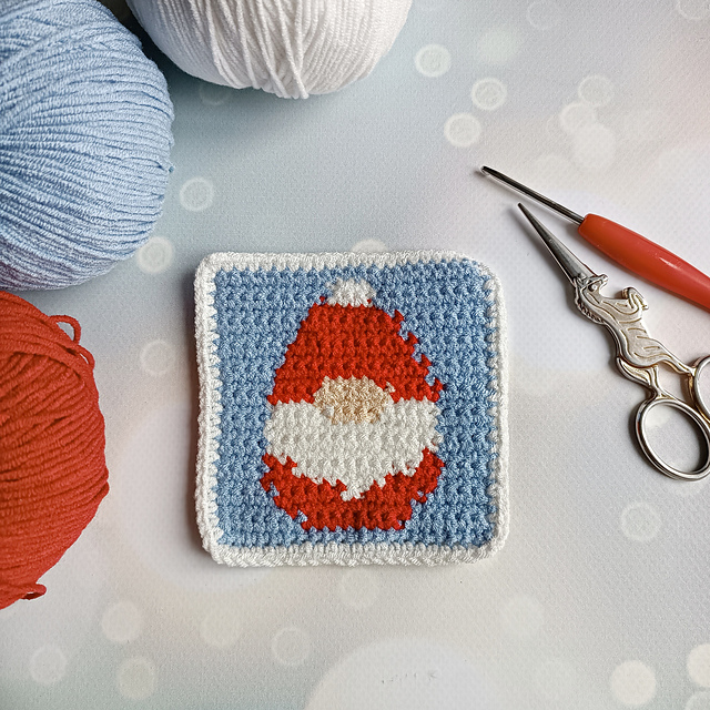 Ravelry: Christmas Gnome Coaster pattern by Maryna Vershynina