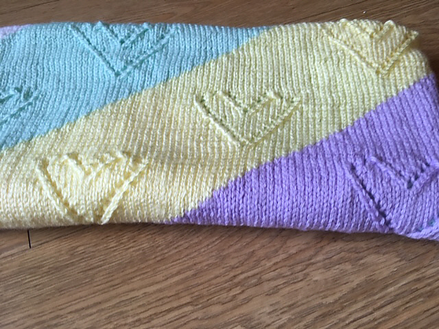 Ravelry: Diagonal Lace Hearts Baby Blanket pattern by Peach. Unicorn