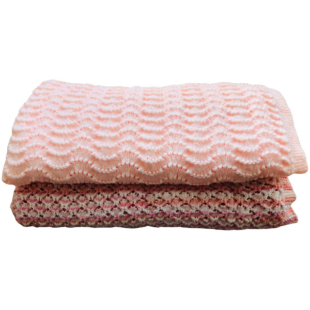 2 x Baby Blankets Wiggly Curves & Gentle Waves