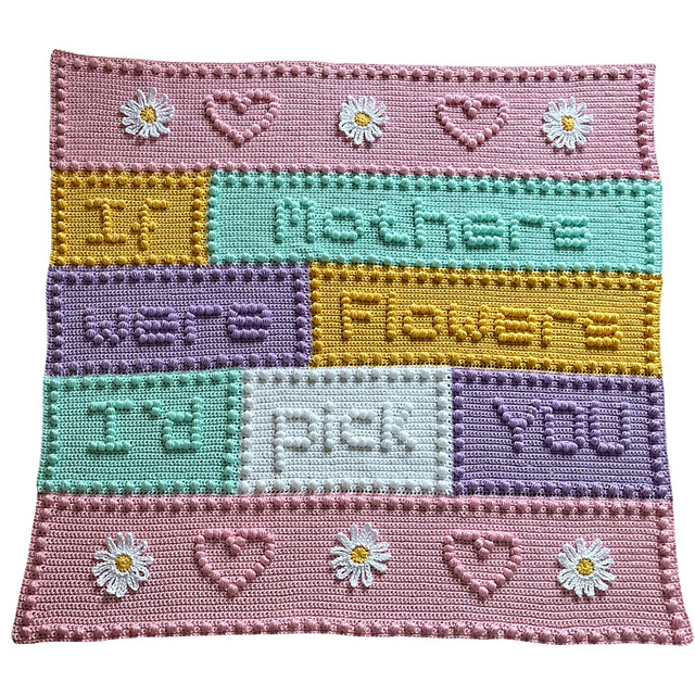 If Mothers were Flowers Motif Lap Blanket
