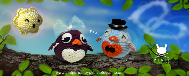 Birds get married. English pattern