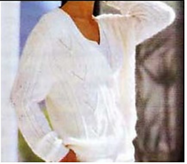 Pull femme blanc haut à trous
