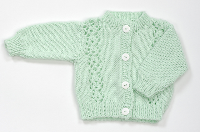 Baby Sweater with crew neck and lace panels