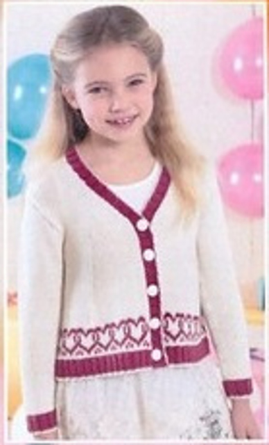V-Neck Cardigan with Hearts