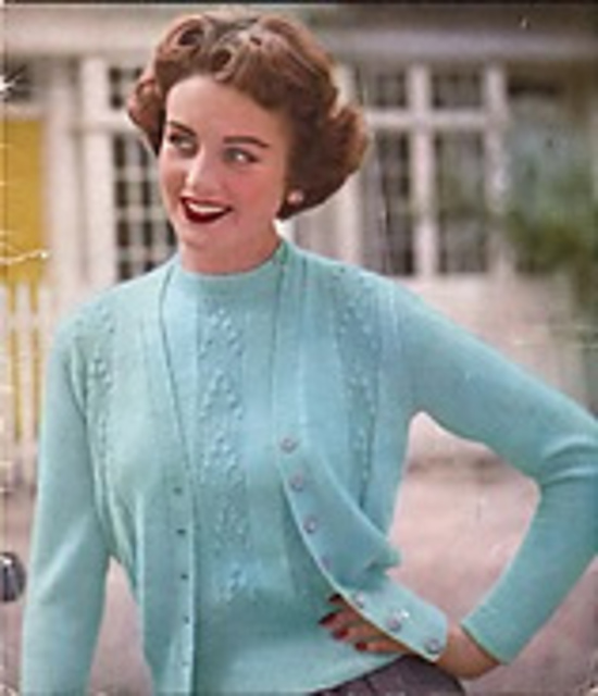 Twin Set Cardigan in Bobble Rib