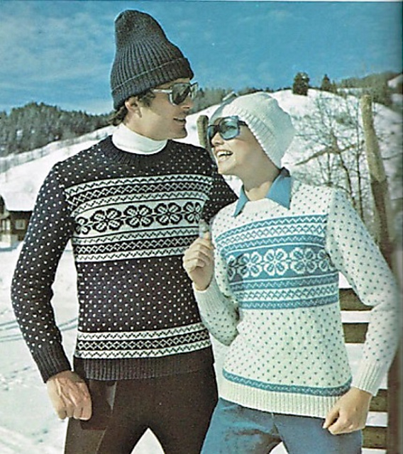 His & Hers Norwegian Snowflake Patterned Pullovers