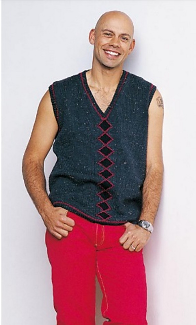 Vest with Vertical Diamond Pattern