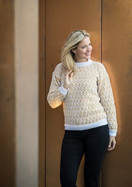 Sweater med vaevestrik