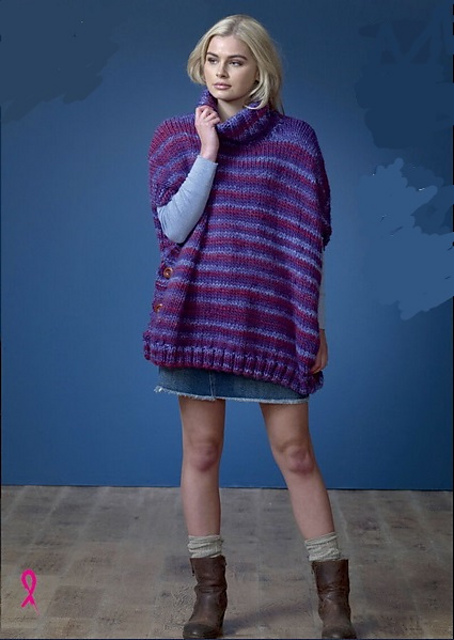 5175 Cowl Neck Poncho