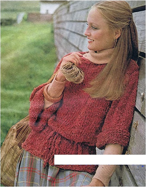 Knit Floppy Drawstring Sweater