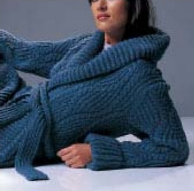 224 - Veste longue col-chale