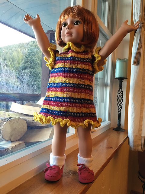 Stripes and Ruffles Doll Dress