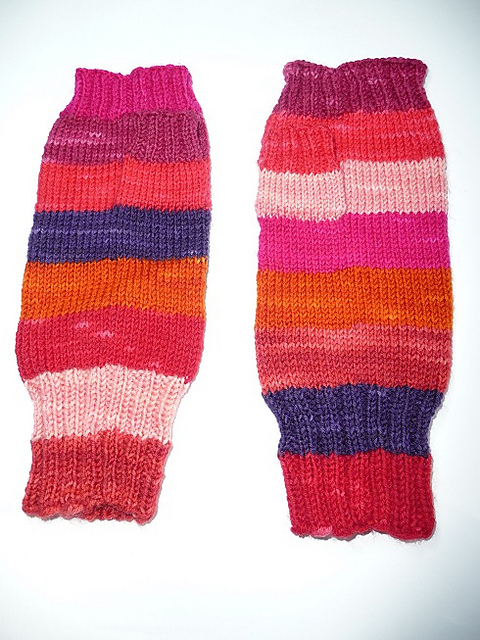 Peppy's Striped Fingerless Mitts