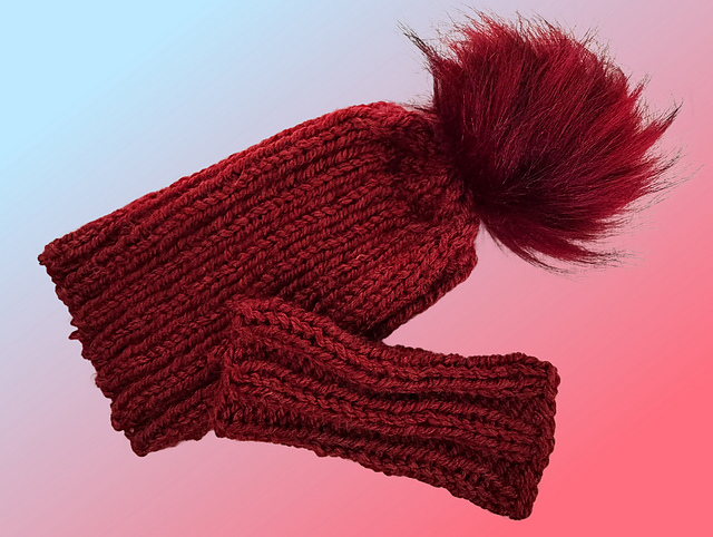 Ribbed hat & mitts