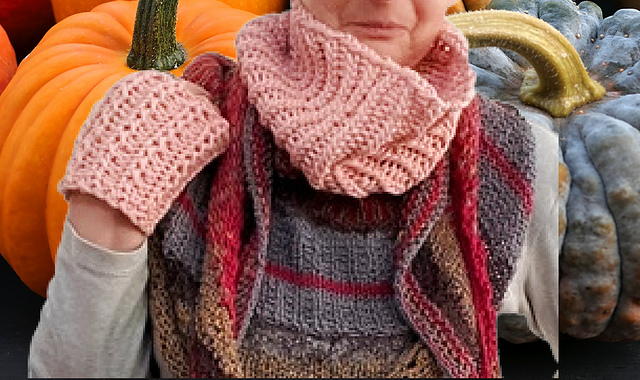 Tubular cowl & mitt set