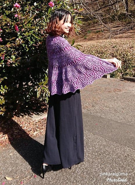 Purple Orchid (Brioche Shawl)