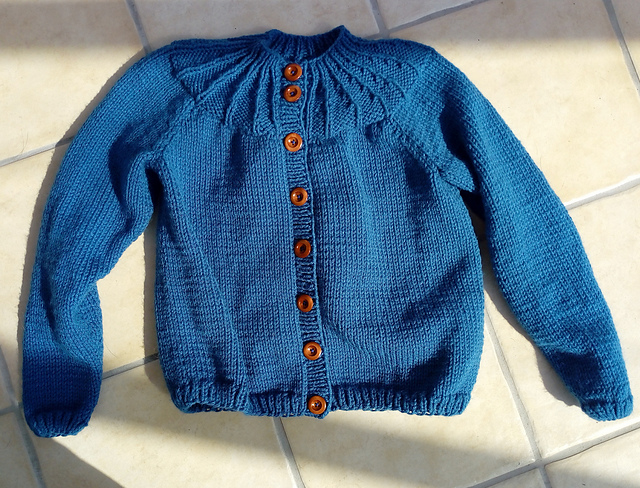 Ribbed Yoke Cardigan 8295