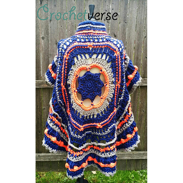 Asymmetrical Mandala Poncho Cape