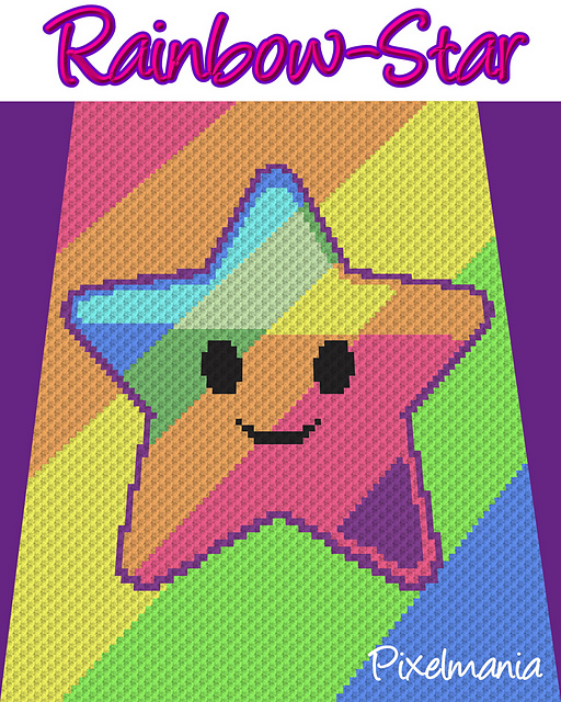 Ravelry: Rainbow Star Graphgan pattern by Sandra Guggenberger