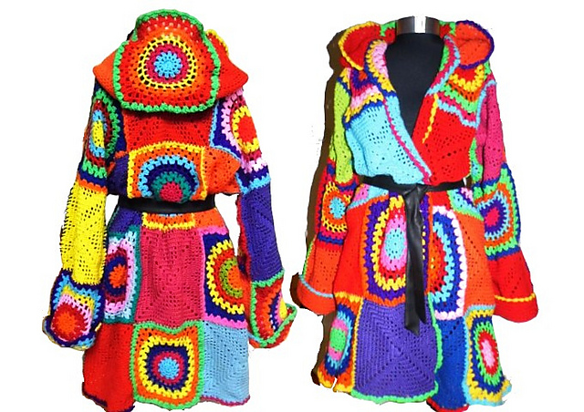 Ravelry: Plussized multicolor Jacket & HooD pattern by Sandra Guggenberger