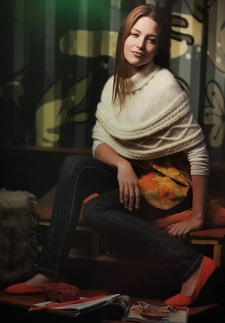 Poncho with Cables