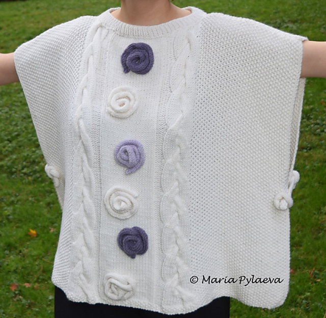 Arctic Rose Poncho
