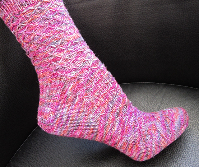 Lattice Knit Socks (toe up)