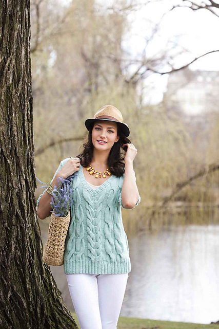 #26 Cabled V-Neck Pullover
