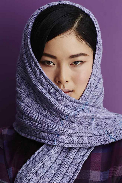 #01 Hooded Cable Scarf